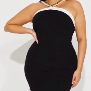 Fashion Nova Bodycon Pearl Necklace Midi Dress Size 2XL NWT